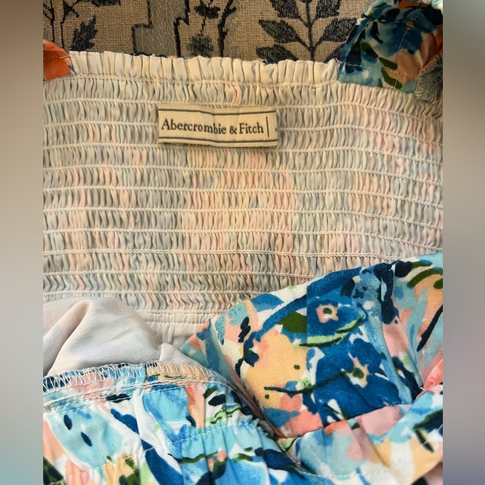 Abercrombie & Fitch Blue and Pink Floral Mini Dress size small - Picture 5 of 6
